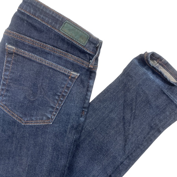 AG Adriano Goldschmied 27 The Stevie Slim Straight Navy jeans Pockets Hem Marks - Picture 1 of 10